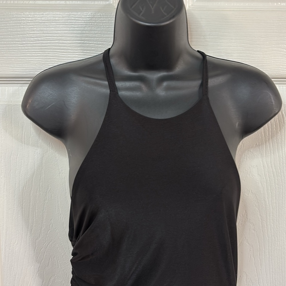 Misguided black slinky rouched black dress, size 6, NWT. - Picture 2 of 15